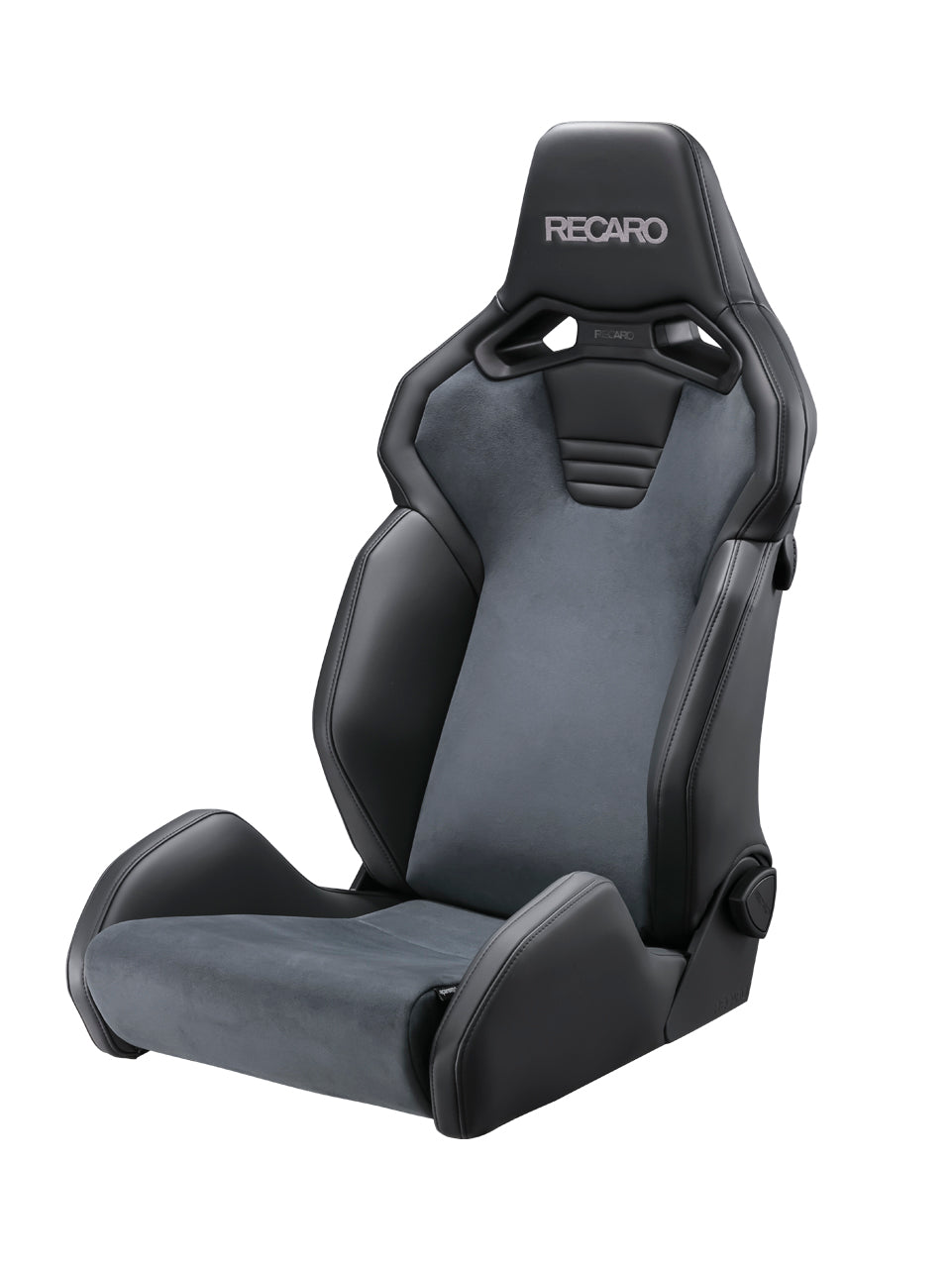RECARO SR-S UT100 CG BK ULTRA SUEDE CHARCOAL GRAY AND ARTIFICIAL LEATHER BLACK COLOR SEAT 81-120.20.645-0