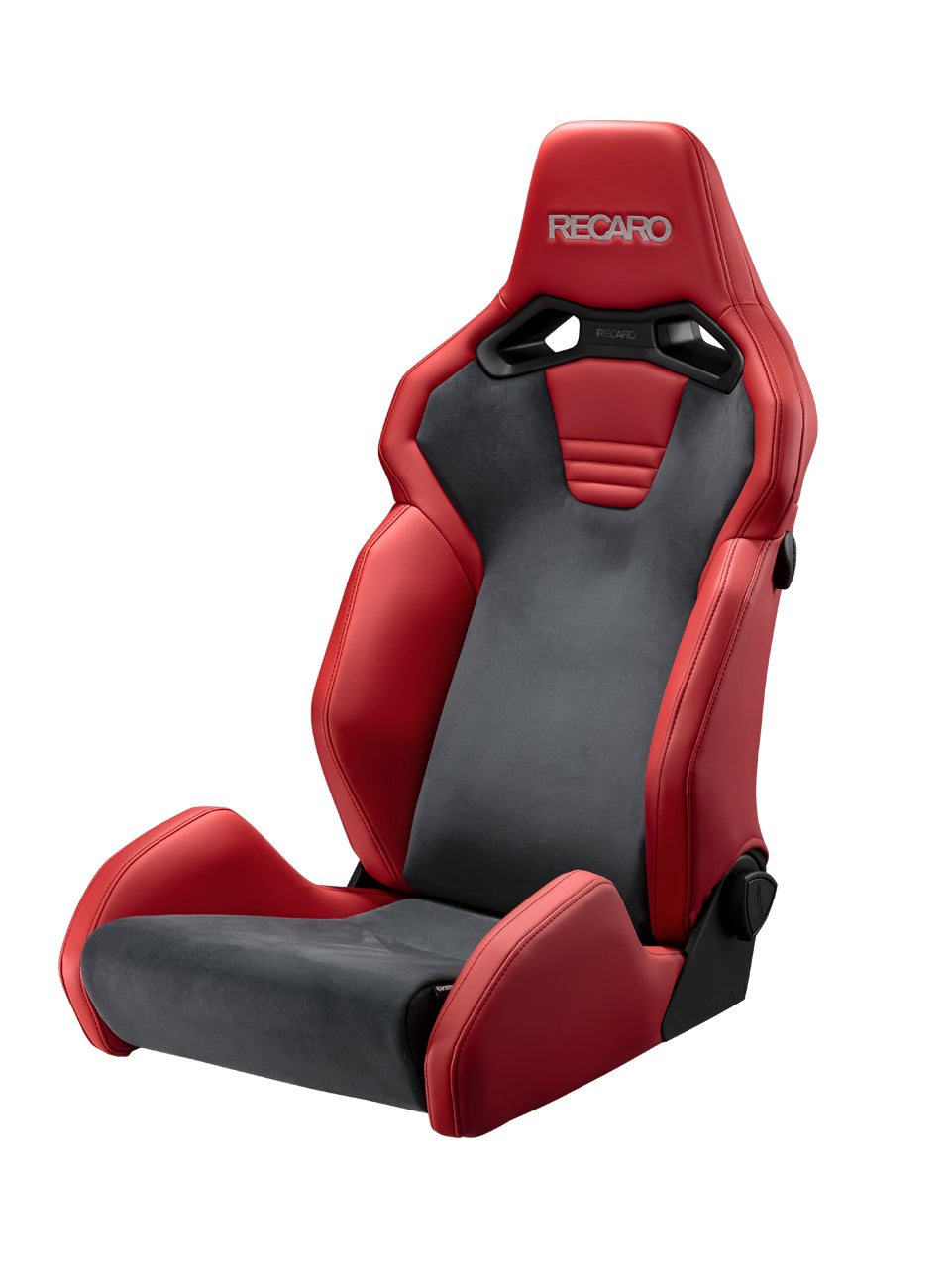 RECARO SR-S UT100 CG RD ULTRA SUEDE CHARCOAL GRAY AND ARTIFICIAL LEATHER RED COLOR SEAT 81-120.20.647-0