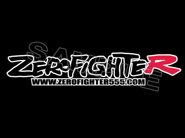 ZEROFIGHTER LOGO STICKER BLACK-RED W200 ZEROF-00010