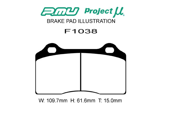 PROJECT MU BRAKE PADS TYPE PS  FOR  F1038-TYPE-PS
