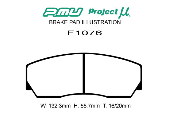 PROJECT MU BRAKE PADS HC+ FOR APCP3215D50 FOR  F1076-HCP