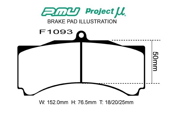 PROJECT MU BRAKE PADS 999 FOR APCP3894D51 FOR  F1093-999