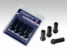 RAYS RACING SERIES 17HEX L58 RACING NUT SET (SUPER LONG, PENETRATING TYPE) 4 PACK M12X1.5 FOR  7413-BLACK-M12-1-5-6