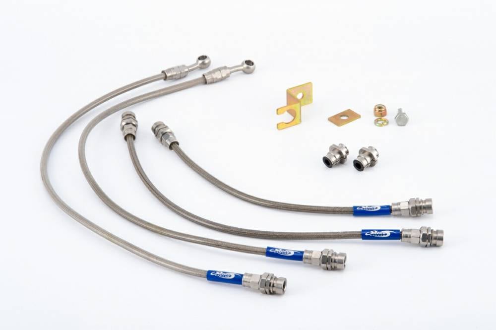 SHOWA GARAGE STAINLESS STEEL MESH BRAKE HOSE FOR 3 INCH UP 1 SET FOR SUZUKI JIMNY JB74 S00657