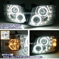 CRYSTAL EYE AUDI LOOK LED POSITION BUILT-IN CCFL SQUID RING PROJECTOR HEADLIGHTS (CHROME) FOR HID CARS FOR TOYOTA HIACE 200 3RD GENERATION S100CR