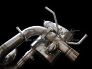 POWER CRAFT HYBRID EXHAUST MUFFLER SYSTEM GENUINE CATALYST WITH BLACK TAIL FOR FERRARI 488 ITALIA P-FE450101-BKT