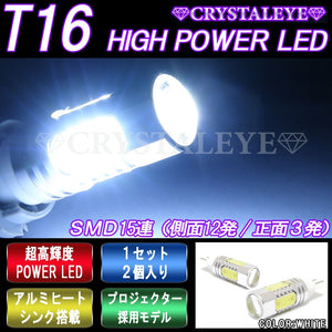 CRYSTAL EYE T16 TYPE PROJECTOR TYPE SMD 15 SERIES HIGH BRIGHTNESS LED BULB (WHITE) FOR  J182LW