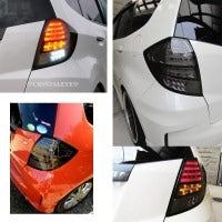 CRYSTAL EYE FIBER FULL LED TAIL LAMP (BLACK SMOKE TYPE) FOR HONDA FIT GE6~9 EARLY EARLY RS J076BS