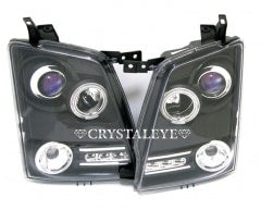 CRYSTAL EYE DIAMOND LED SQUID RING PROJECTOR HEADLIGHTS (BLACK TYPE) FOR MAZDA AZ WAGON MJ21S 22S J121BK