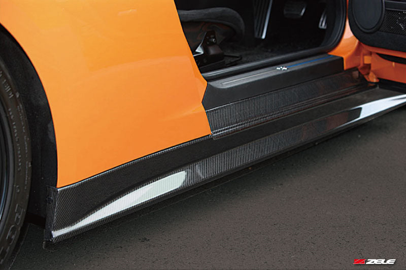 ZELE CARBON FIBER SIDE SKIRT SET FOR NISSAN GT-R R35 ZELE-00005