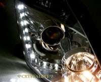 CRYSTAL EYE AUDI TYPE LED PROJECTOR HEADLIGHTS WITH POSITION LIGHTS (CLEAR) FOR NISSAN FAIRLADY Z Z33 ZENKI S112CR