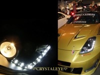 CRYSTAL EYE AUDI TYPE LED PROJECTOR HEADLIGHTS WITH POSITION LIGHTS (BLACK) FOR NISSAN FAIRLADY Z Z33 KOUKI S111BK