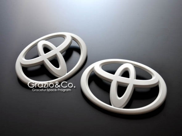 GRAZIO&CO REAR T MARK EMBLEM MATT WHITE  FOR TOYOTA 86 ZN6 ZENKI LATE MODEL EMB702MAT-RT-WH