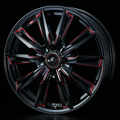 WEDS LEONIS GX 16X6.0J +42 4H 100 BK-SC RED BKMC 0039341
