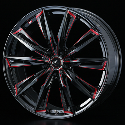 WEDS LEONIS GX 19X8.0J +43 5H 114.3 BK-SC RED BKMC 0039390
