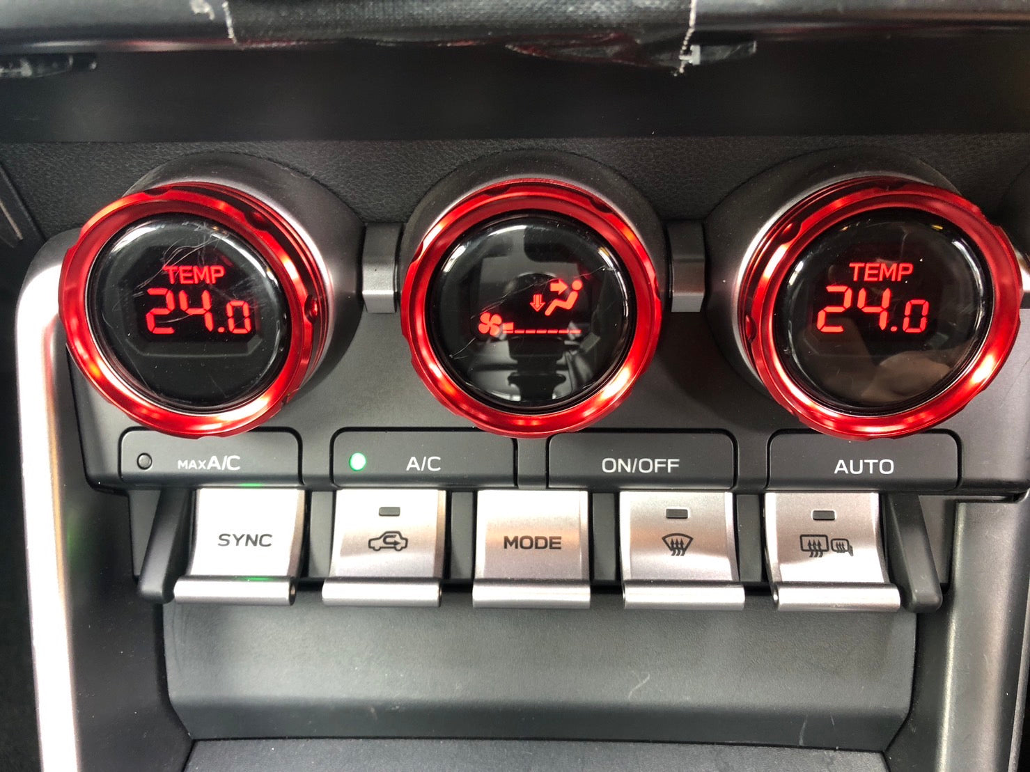REVOLUTION COLORED AIR CONDITIONER DIAL VER2 RED FOR TOYOTA GR86 ZN8 SUBARU BRZ ZD8 RZN8-CAD2-R
