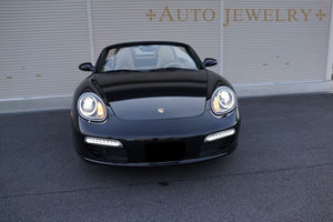 CRYSTAL EYE FIBER RING LED POSITION HEADLIGHT (FOR HALOGEN VEHICLES) BLACK AUTO JEWELRY FOR PORSCHE 987 BOXSTER CAYMAN ZENKI S210BK