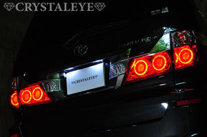CRYSTAL EYE ROUND FIBER LED TAIL LAMP, RED CLEAR FOR TOYOTA ALPHARD 10 KOUKI J134-RC