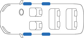 KARO SISAL BLUE BLACK LUGGAGE MAT FOR TOYOTA ALPHARD GGH ANH2#W SISAL-2325-BLUE-BLACK