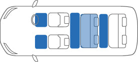 KARO SISAL BLUE WHITE LUGGAGE MAT FOR MITSUBISHI DELICA SPACE GEAR PA PD#W SISAL-961-BLUE-WHITE