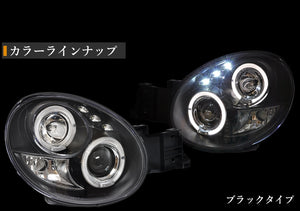 78WORKS HIGH-BRIGHTNESS LED SQUID RING HEADLIGHTS FOR HALOGEN VEHICLES BLACK FOR SUBARU GD EARLY IMPREZA WRX STI J220BK