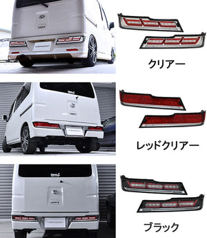 CRYSTAL EYE FIBER LED TAIL, FLOWING SEQUENTIAL TURN SIGNALS, RED CLEAR FOR DAIHATSU HIJET CARGO ATRAI WAGON J254-RC