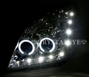 CRYSTAL EYE LED SQUID RING DOUBLE PROJECTOR LED HEADLIGHT CHROME FOR TOYOTA LAND CRUISER PRADO 120  L115-CR