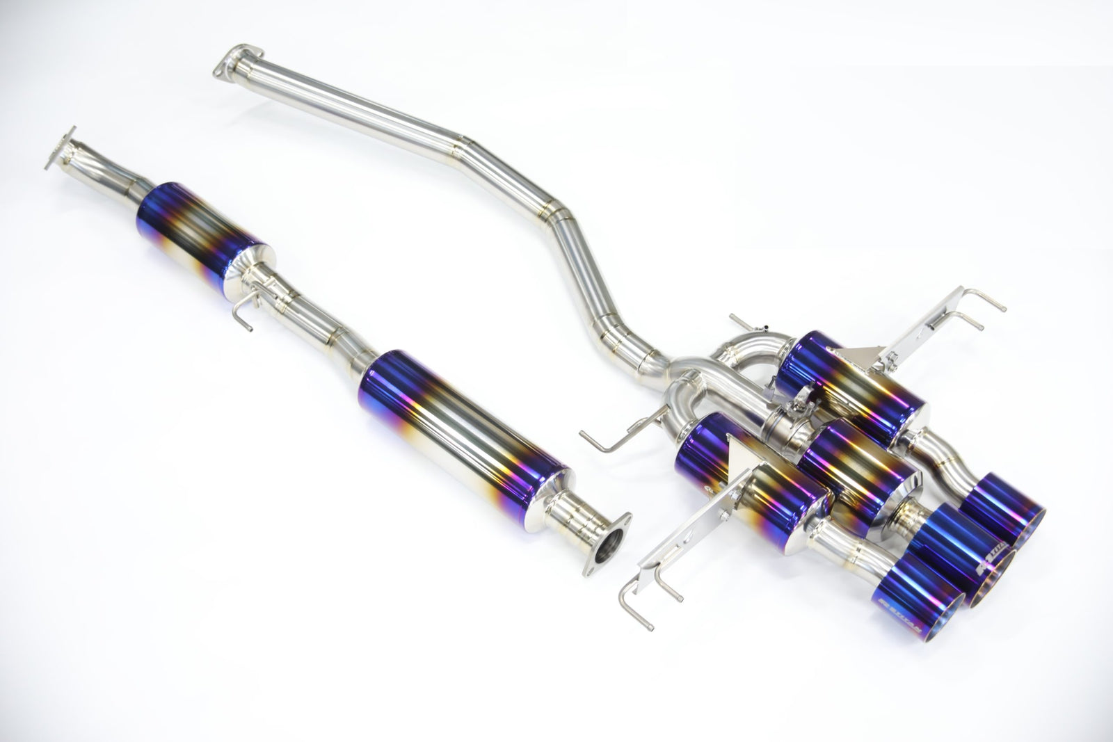R1 TITAN EXTRA STTI 09 GOLD RING WITH SCORCHED SUB SILENCER FOR HONDA CIVIC TYPE R FL5 R1-TITAN-00056