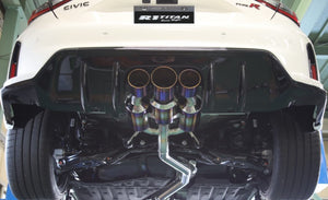R1 TITAN EXTRA STTI 09 GOLD RING WITH SCORCHED SUB SILENCER AND R1 TITAN LOGO FOR HONDA CIVIC TYPE R FL5 R1-TITAN-00057