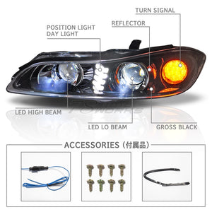 78WORKS HIGH-SPEC FULL LED HEADLIGHT V2 BLACK FOR NISSAN S15 SILVIA VERIATTA U011BK