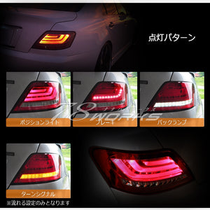 78WORKS FLOWING TURN SIGNAL TYPE FIBER LED TAIL LAMP V2 RED CLEAR FOR TOYOTA GRX120 SERIES MARK X L167