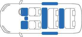 KARO SISAL BLUE BLACK FLOOR MATTS FOR NISSAN ELGRAND E52 SISAL-2829-BLUE-BLACK