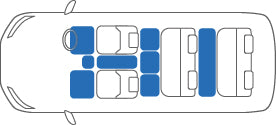 KARO FLAXY BRILLIANT BLUE FLOOR MATS FOR TOYOTA GRAND HIACE KCH VCH1# FLAXY-1310-BLUE