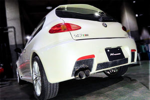 KREISSIEG CAT-BACK F1 SOUND VALVETRONIC EXHAUST SYSTEM STAINLESS STEEL BILLET FLOATING CURL TAIL SANDBLASTED KSG LOGO MARK FOR ALFA ROMEO 147 GTA AL147GTA-05-STAINLESSBILLET