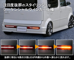 CRYSTAL EYE FULL LED TAIL LAMP V2 WITH FLOWING SEQUENTIAL TURN SIGNALS [RED CLEAR] FOR NISSAN CUBE Z11  J238RC