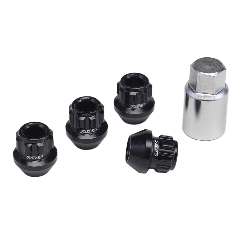 RAYS 17HEX RACING LOCK NUT SET SHORT (OPEN END TYPE) L25 12X1.5 BK (BLACK) 74130000254BK