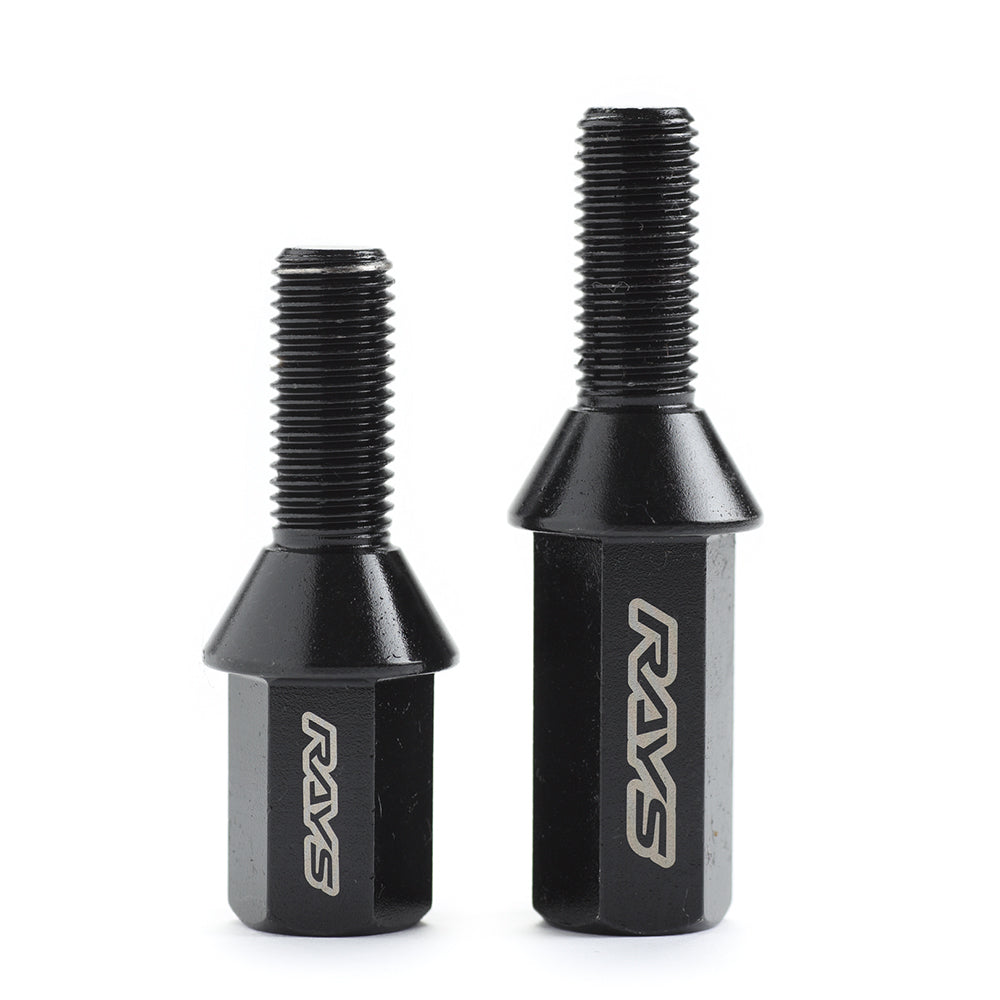 RAYS 17HEX RACING BOLT MED 4PC 14X1.25 BK 28 (BLACK CHROME) 74130000311BK