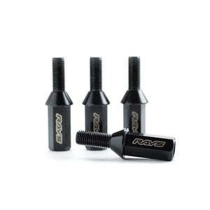 RAYS 17HEX RACING BOLT MED 4PC 12X1.5 BK 38 (BLACK CHROME) 74130000308BK