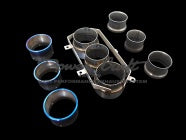 POWER CRAFT HYBRID EXHAUST MUFFLER SYSTEM GENUINE CATALYST WITH BLACK TAIL FOR FERRARI 488 ITALIA P-FE450101-BKT