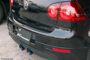 KREISSIEG CAT-BACK F1 SOUND VALVETRONIC EXHAUST SYSTEM TITANIUM FLOATING CURL TAIL SANDBLASTED KSG LOGO MARK FOR VOLKS WAGEN GOLF R32 VWGR32-03-TITANIUM