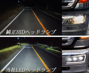 NIGHT STAR PROJECTOR LED HEADLIGHTS WITH FOG LAMP AND DAYTIME RUNNING LIGHT FUNCTIONS [CHROME BLACK] FOR HINO RANGER GRAND PROFIA U033