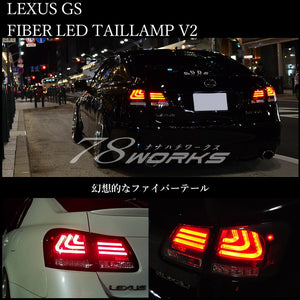 78WORKS HIGH-BRIGHTNESS LED FLOWING TURN SIGNAL FIBER LED TAIL LAMP V2 BLACK FOR LEXUS 19 SERIES GS S219
