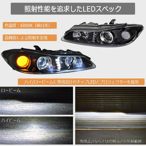 78WORKS HIGH-SPEC FULL LED HEADLIGHT V2 BLACK FOR NISSAN S15 SILVIA VERIATTA U011BK