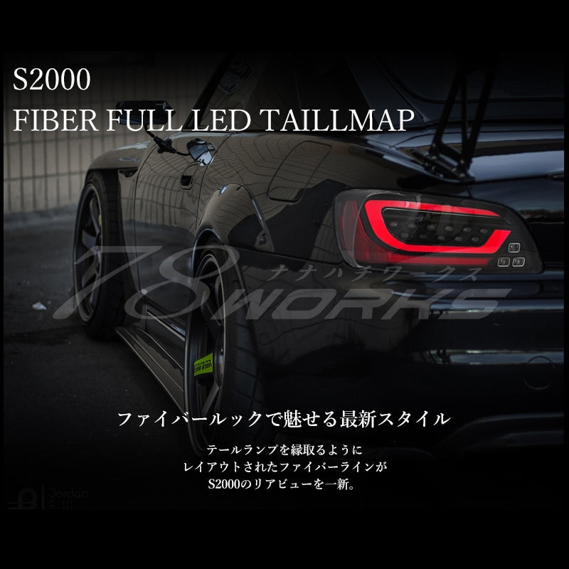 78WORKS DEPO FLOWING TURN SIGNAL FIBER LED TAIL LAMP BLACK FOR HONDA S2000 AP1 AP2 EARLY PERIOD KOUKI D068BK