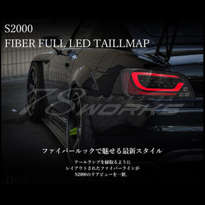 78WORKS DEPO FLOWING TURN SIGNAL FIBER LED TAIL LAMP BLACK FOR HONDA S2000 AP1 AP2 EARLY PERIOD KOUKI D068BK
