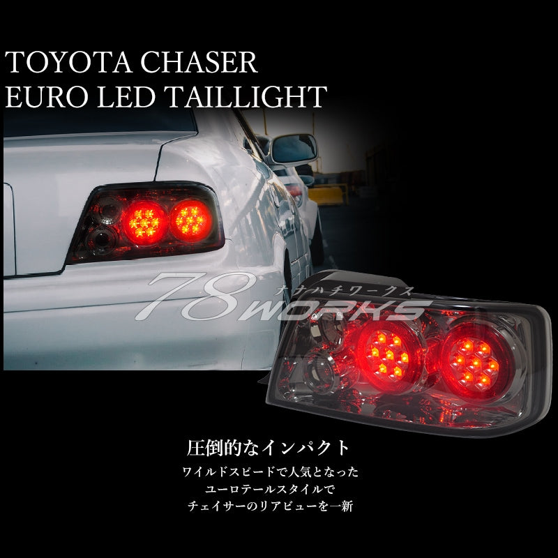78WORKS 78WORKS ORIGINAL COLOR EURO LED TAIL LAMP SMOKE FOR TOYOTA 100 SERIES CHASER JZX LX GX SX KOUKI J244SM