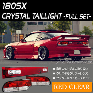 78WORKS CRYSTAL TAIL LAMP RED CLEAR FULL SET FOR NISSAN 180SX ONE EIGHTY (EARLY MID-TERM) RS13 RPS13 KRPS13 J266RCVWRC