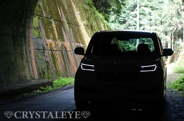 CRYSTAL EYE LED LIGHT BAR PROJECTOR HEADLIGHTS BLACK FOR TOYOTA BB QNC20  S149-BK