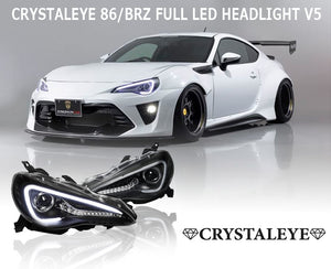 CRYSTAL EYE LED LIGHT BAR FULL LED HEADLIGHT V5 FLOWING TURN SIGNAL BLACK (BK) FOR TOYOTA 86 SUBARU BRZ J310-BK