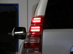 CRYSTAL EYE LEXUS TYPE LED TAIL LAMP RED CLEAR FOR TOYOTA LAND CRUISER PRADO 150 ZENKI L108RC